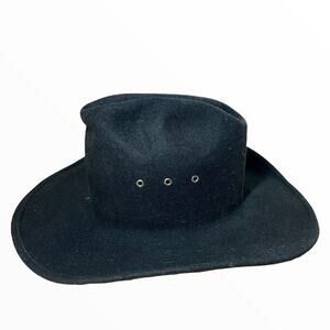Bailey Beaver Cowboy Hat 100% Wool Twister USA Wide Brim Black 6 3/4 54